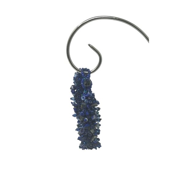 2 Handcrafted Vintage Beaded‎ Bracelets From The 1990s In Blue & Earth Tones - Picture 8 of 10